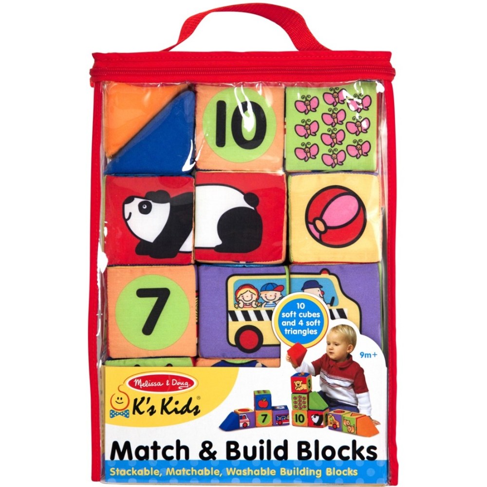 Melissa & Doug Match & Build Soft Blocks, 14 Pieces MPN:LCI9167