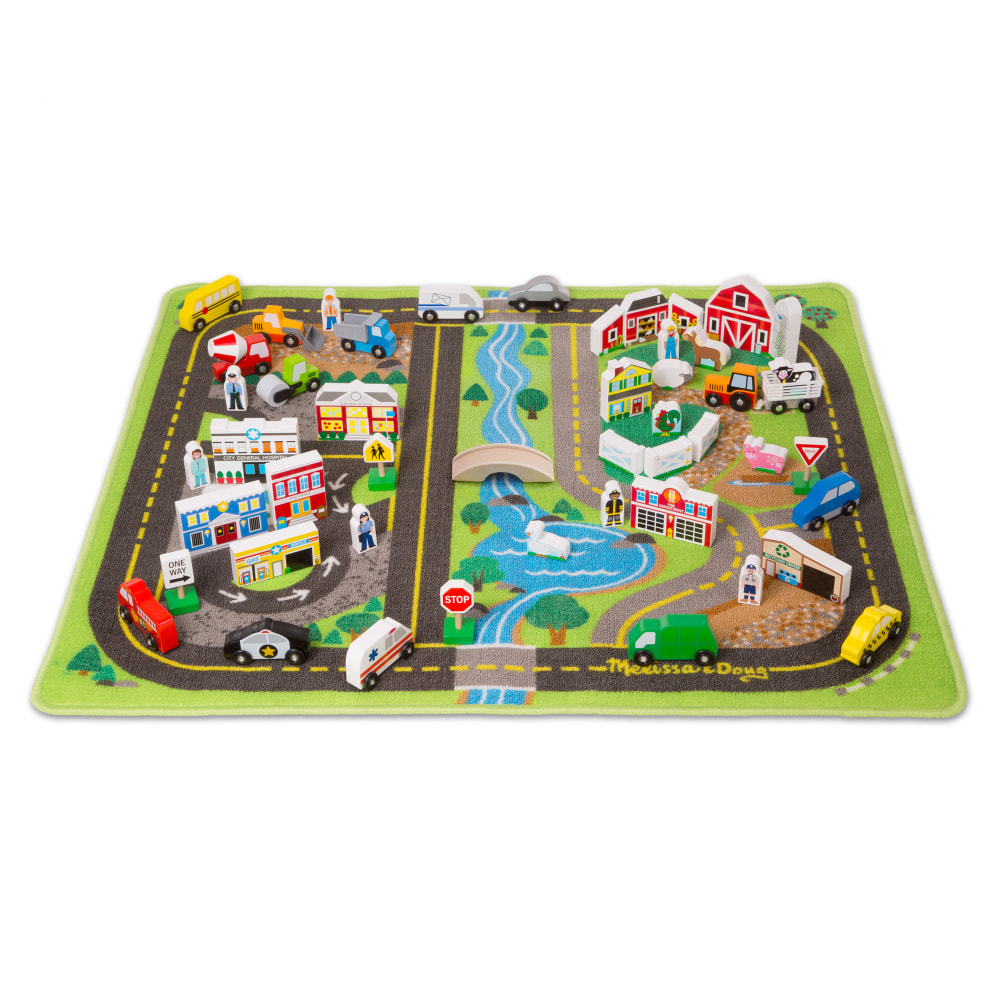 Melissa & Doug Deluxe Road Rug Play Set, 39in X 36in MPN:LCI5195