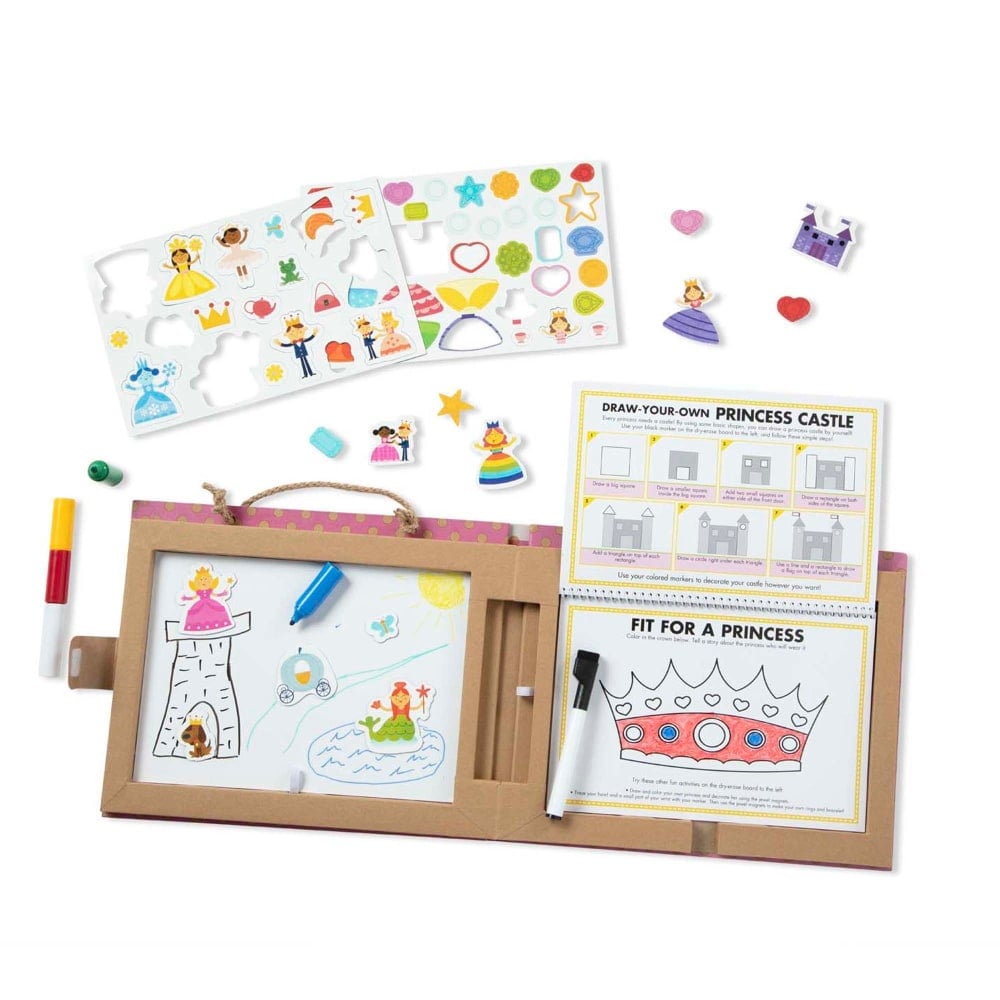 Melissa & Doug Natural Play: Play, Draw, Create Reusable Drawing & Magnet Kit, Princesses MPN:LCI31322