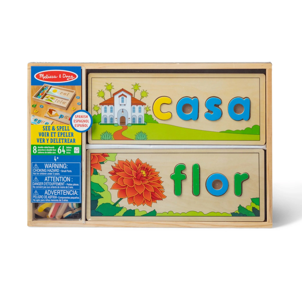 Melissa & Doug Spanish See & Spell, Multicolor, All Ages, Set Of 72 Pieces MPN:LCI31811