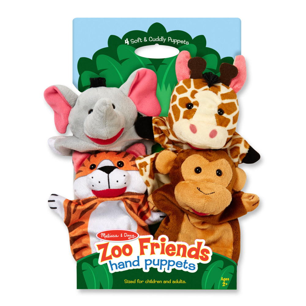 Melissa & Doug Zoo Friends Hand Puppets, Set Of 4 MPN:LCI9081