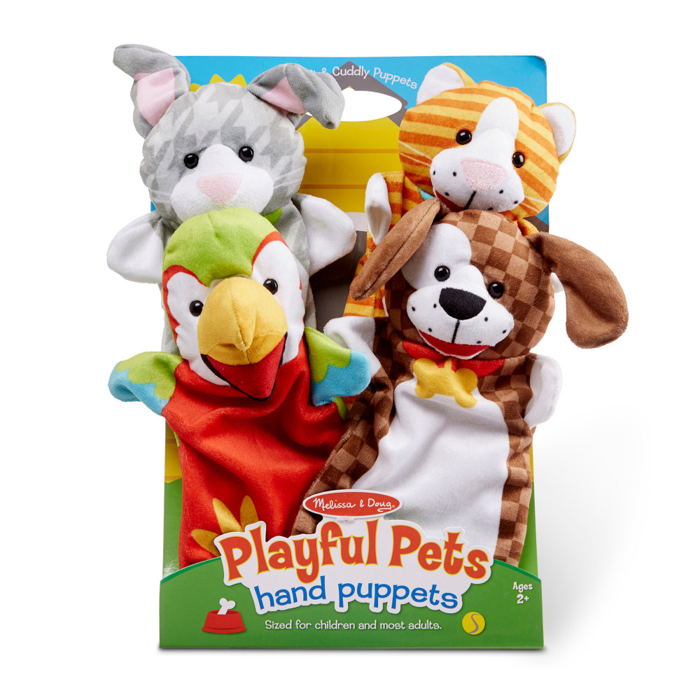 Melissa & Doug Playful Pets Hand Puppets, Set Of 4 MPN:LCI9084