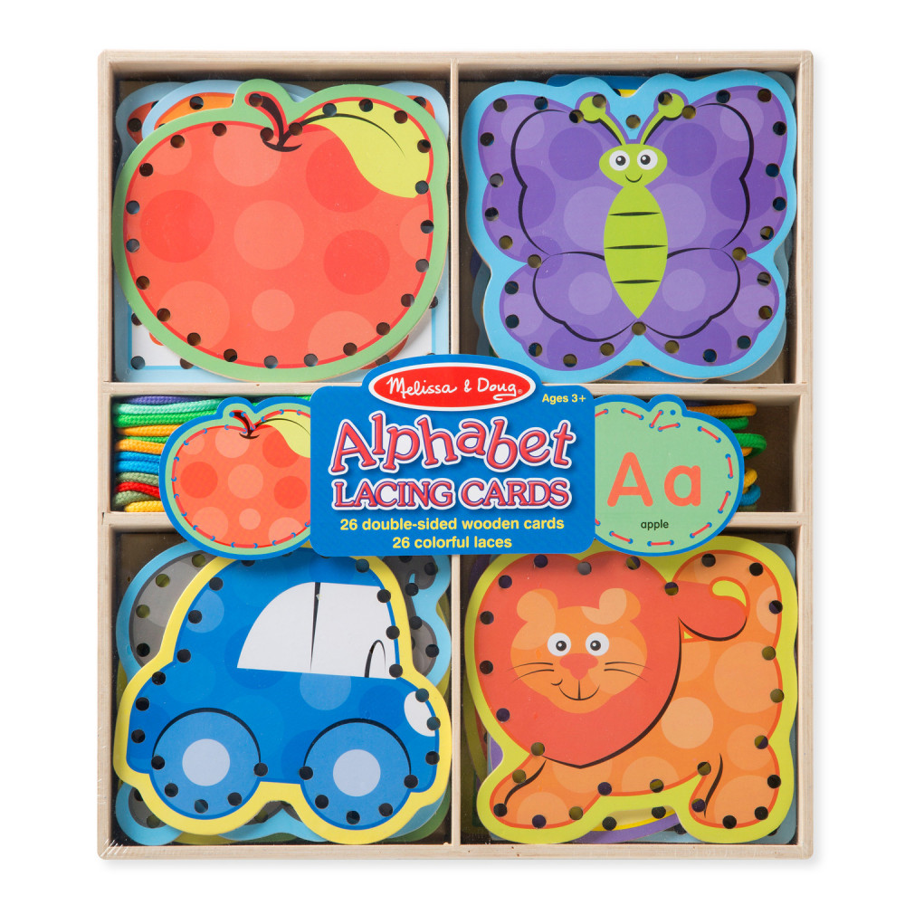 Melissa & Doug Alphabet Lacing Cards, Pack Of 26 MPN:LCI9490
