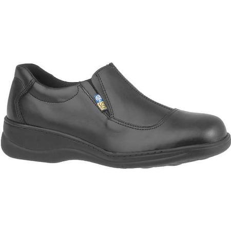 Women's Loafer Shoe, 10 1/2 Leather Upper, Steel Toe, 4 in H, Black, 4085 MPN:4085 0.5E
