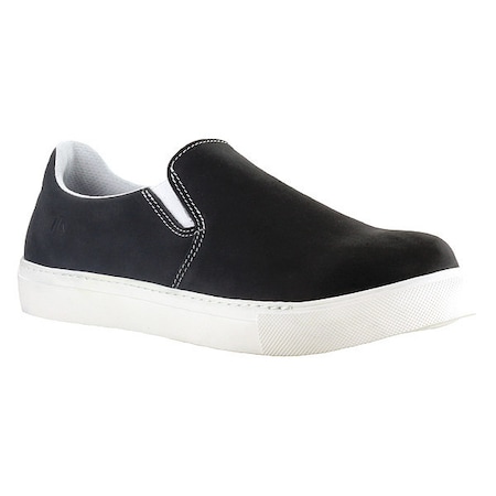 Women's Athletic Shoe, Steel Toe, Leather Upper, Rubber Outsole, Slip On, Charcoal/Gray, 7 1/2 E MPN:482072
