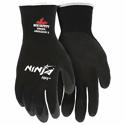 Gloves Pvc Coated Nylon Medium Black PK2 MPN:N9699M