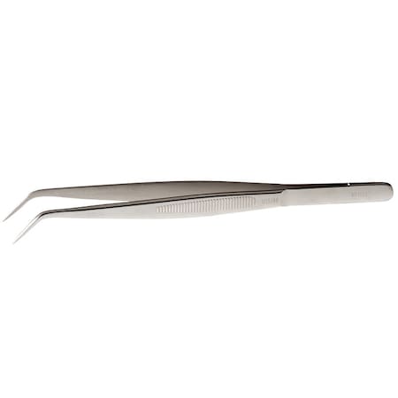 Precision Tongs, Fine Pt, Curvd Tip, 6-1/8