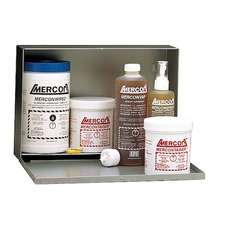 Mercury Spill Kit, 1/8 gal Capacity, Box, White MPN:MERCONKIT I