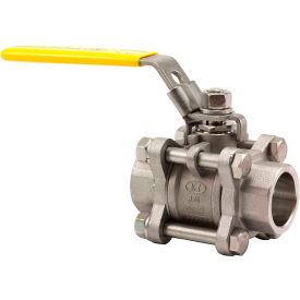 1/2 In. T316 Stainless Steel Full Port Ball Valve - 3 Piece - Sold Weld - 1000 PSI KSWV310FP-08 - Pkg Qty 10