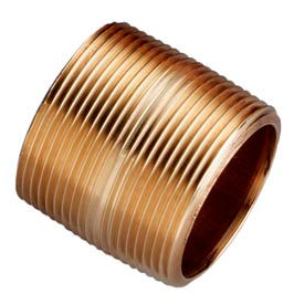 1/8 In. X Close Lead Free Red Brass Pipe Nipple - 140 PSI - Domestic 2002-001 - Pkg Qty 100