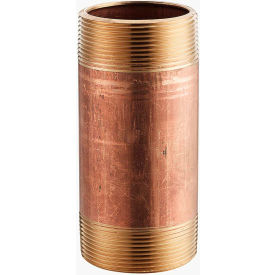 1-1/4 In. X 3-1/2 In. Lead Free Seamless Red Brass Pipe Nipple - 140 PSI - Sch. 40 - Import 2120-350