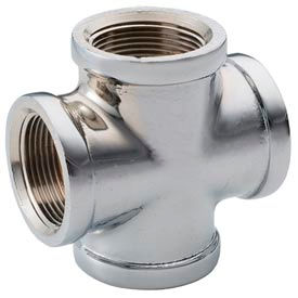 Chrome Plated Brass Pipe Fitting 1 Cross Npt Female C110-16 - Pkg Qty 10