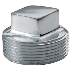 Chrome Plated Brass Pipe Fitting 3/8 Square Head Solid Plug Npt Male C117A-06 - Pkg Qty 25