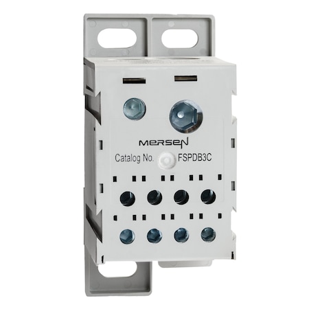 Power Distribution Block, Finger-Safe, 1 Pole, 310 A Copper, 1, 500 V DC, DIN Rail, Screw MPN:FSPDB3C
