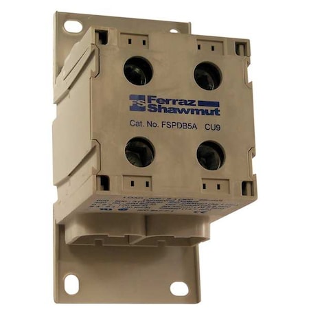 Power Distribution Block, Finger-Safe, 1 Pole, 840 A Copper, 1, 500 V DC, DIN Rail, Screw MPN:FSPDB5A