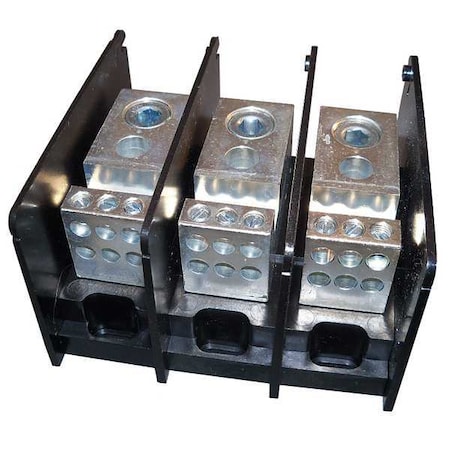 Power Distribution Block, Open, 3 Pole, 380 A Copper, 1, 000 V AC/DC, Screw MPN:MPDB66463