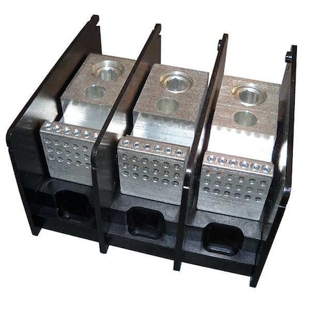 Power Distribution Block, Open, 3 Pole, 380 A Copper, 1, 000 V AC/DC, Screw MPN:MPDB67493