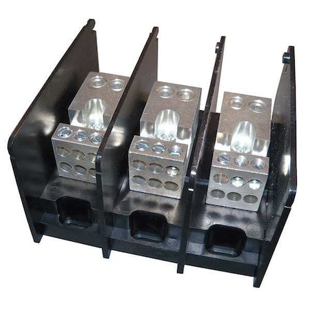 Power Distribution Block, Open, 3 Pole, 350 A Copper, 1, 000 V AC/DC, Screw MPN:MPDB67513