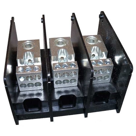 Power Distribution Block, Open, 3 Pole, 310 A Copper, 1, 000 V AC/DC, Screw MPN:MPDB67663