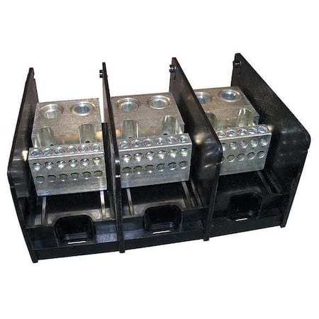 Power Distribution Block, Open, 3 Pole, 760 A Copper, 1, 000 V AC/DC, Screw MPN:MPDB69113