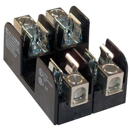 Open Fuse Block, 0 to 30A Amp Range, 250V AC/DC Volt Rating, 2 Poles, Box Lug MPN:20307R