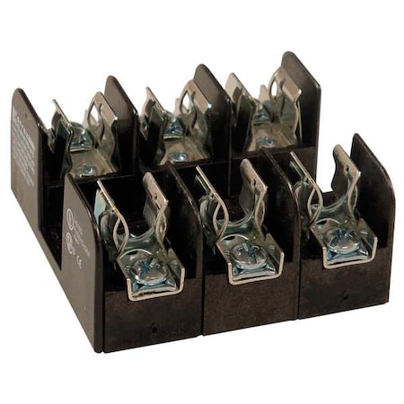 Open Fuse Block, 0 to 30A Amp Range, 250V AC/DC Volt Rating, 3 Poles, Pressure Plate MPN:20328R