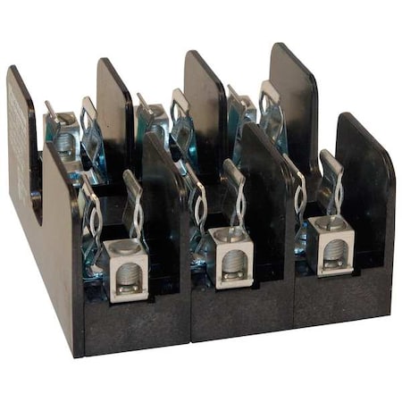 Open Fuse Block, 31 to 60A Amp Range, 250V AC/DC Volt Rating, 3 Poles, Box Lug MPN:20608