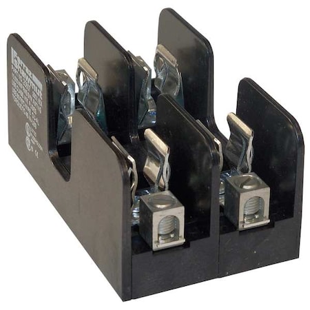 Open Fuse Block, 31 to 60A Amp Range, 250V AC/DC Volt Rating, 2 Poles, Box Lug MPN:20657R