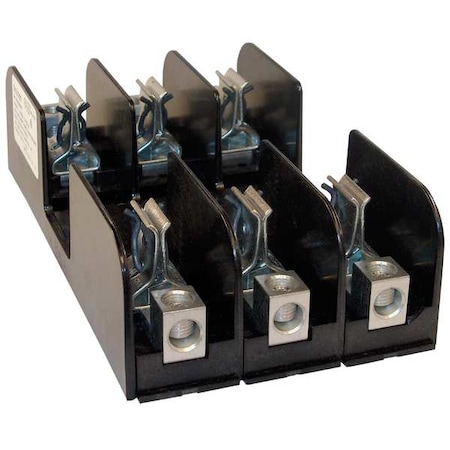 Open Fuse Block, 61 to 100A Amp Range, 250V AC/DC Volt Rating, 3 Poles, Box Lug MPN:21038R