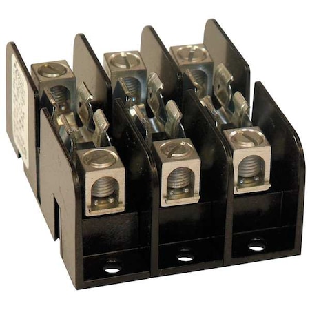 Open Fuse Block, T UL Class, 300V AC/DC Volt Rating, 3 Poles, Box Lug MPN:30308T