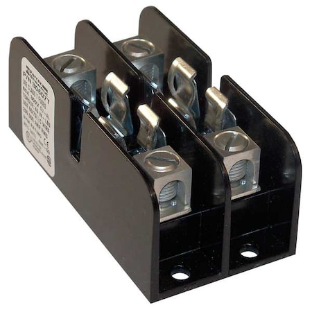 Open Fuse Block, 31 to 60A Amp Range, 300V AC/DC Volt Rating, 2 Poles, Box Lug MPN:30607T