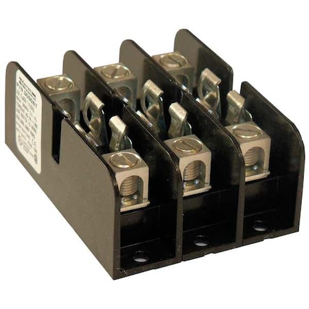Open Fuse Block, 31 to 60A Amp Range, 300V AC/DC Volt Rating, 3 Poles, Box Lug MPN:30608T