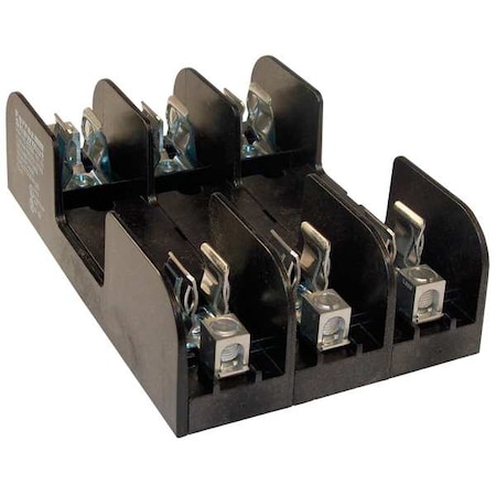 Open Fuse Block, 0 to 30A Amp Range, 600V AC/DC Volt Rating, 3 Poles, Box Lug MPN:60308