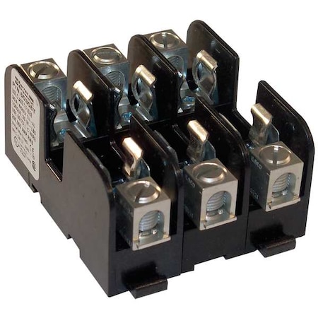 Open Fuse Block, 0 to 30A Amp Range, 600V AC/DC Volt Rating, 3 Poles, Box Lug MPN:60308T