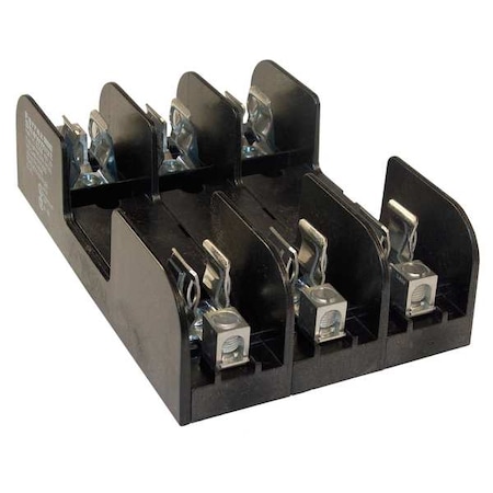 Open Fuse Block, 0 to 30A Amp Range, 600V AC/DC Volt Rating, 3 Poles, Box Lug MPN:60358R