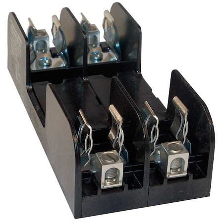 Open Fuse Block, 31 to 60A Amp Range, 600V AC/DC Volt Rating, 2 Poles, Box Lug MPN:60607