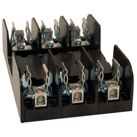 Open Fuse Block, 31 to 60A Amp Range, 600V AC/DC Volt Rating, 3 Poles, Box Lug MPN:60608R