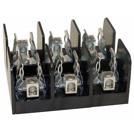 Open Fuse Block, 31 to 60A Amp Range, 600V AC/DC Volt Rating, 3 Poles, Box Lug MPN:60608T