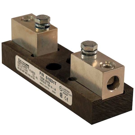 Open Fuse Block, T UL Class, 600V AC/DC Volt Rating, 1 Poles, Box Lug MPN:61031T