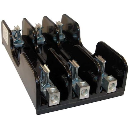 Open Fuse Block, 61 to 100A Amp Range, 600V AC/DC Volt Rating, 3 Poles, Box Lug MPN:61038