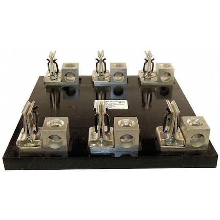 Open Fuse Block, R UL Class, 600V AC/DC Volt Rating, 3 Poles, Box Lug MPN:62003R