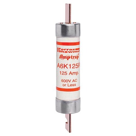 UL Class Fuse, RK1 Class, A6K-R Series, Fast-Acting, 125A, 600V AC MPN:A6K125R