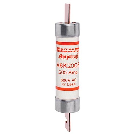 UL Class Fuse, RK1 Class, A6K-R Series, Fast-Acting, 200A, 600V AC MPN:A6K200R