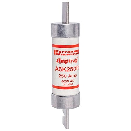 UL Class Fuse, RK1 Class, A6K-R Series, Fast-Acting, 250A, 600V AC MPN:A6K250R