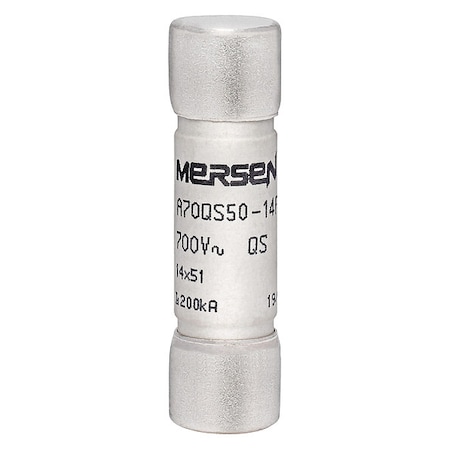 Semiconductor Fuse, 50A, Fast-Acting, 690V AC, Cylindrical MPN:A70QS50-14F
