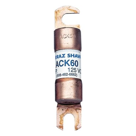 Forklift Limiter Fuse, ACK Series, 60A, Time-Delay, 125V AC, Bolt-On MPN:ACK60