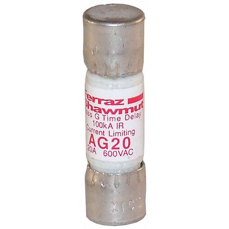 UL Class Fuse, G Class, Time-Delay, 20A, 600V AC, Non-Indicating MPN:AG20