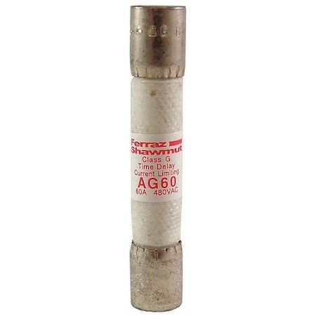 UL Class Fuse, G Class, Time-Delay, 60A, 480V AC, Non-Indicating MPN:AG60