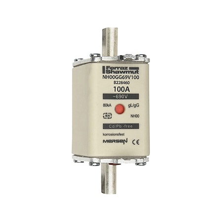 Fuse Link, B22 Series, 100A, Time-Delay, 690V AC, Square MPN:B228460