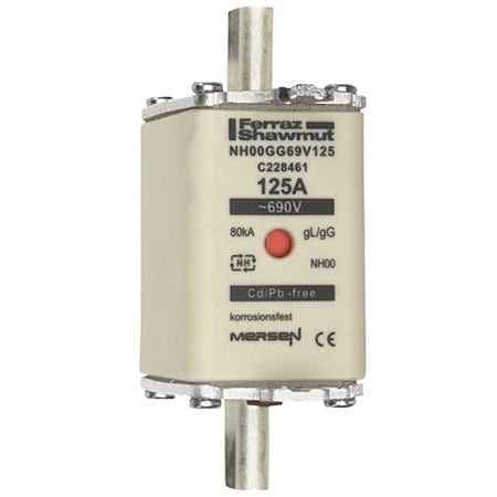 Fuse Link, C22 Series, 125A, Time-Delay, 690V AC, Square MPN:C228461
